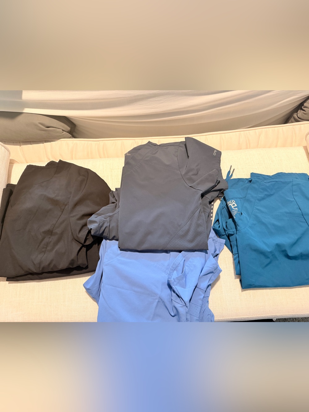 Assorted Barco one Medical Scrub sets - Black, Navy, Light Blue, Teal